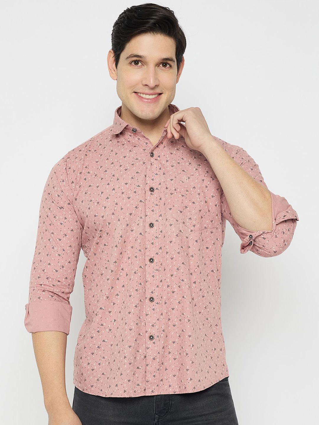 

Duke Men Slim Fit Floral Opaque Printed Casual Shirt, Mauve