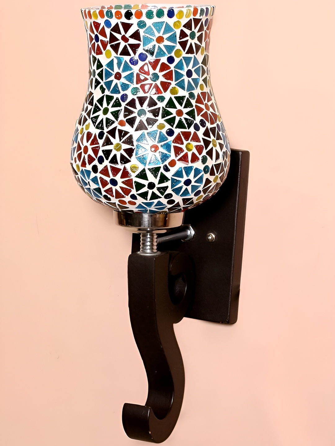 

KINIS Brown & Blue Cylinder Shaped Wooden Wall Lamp