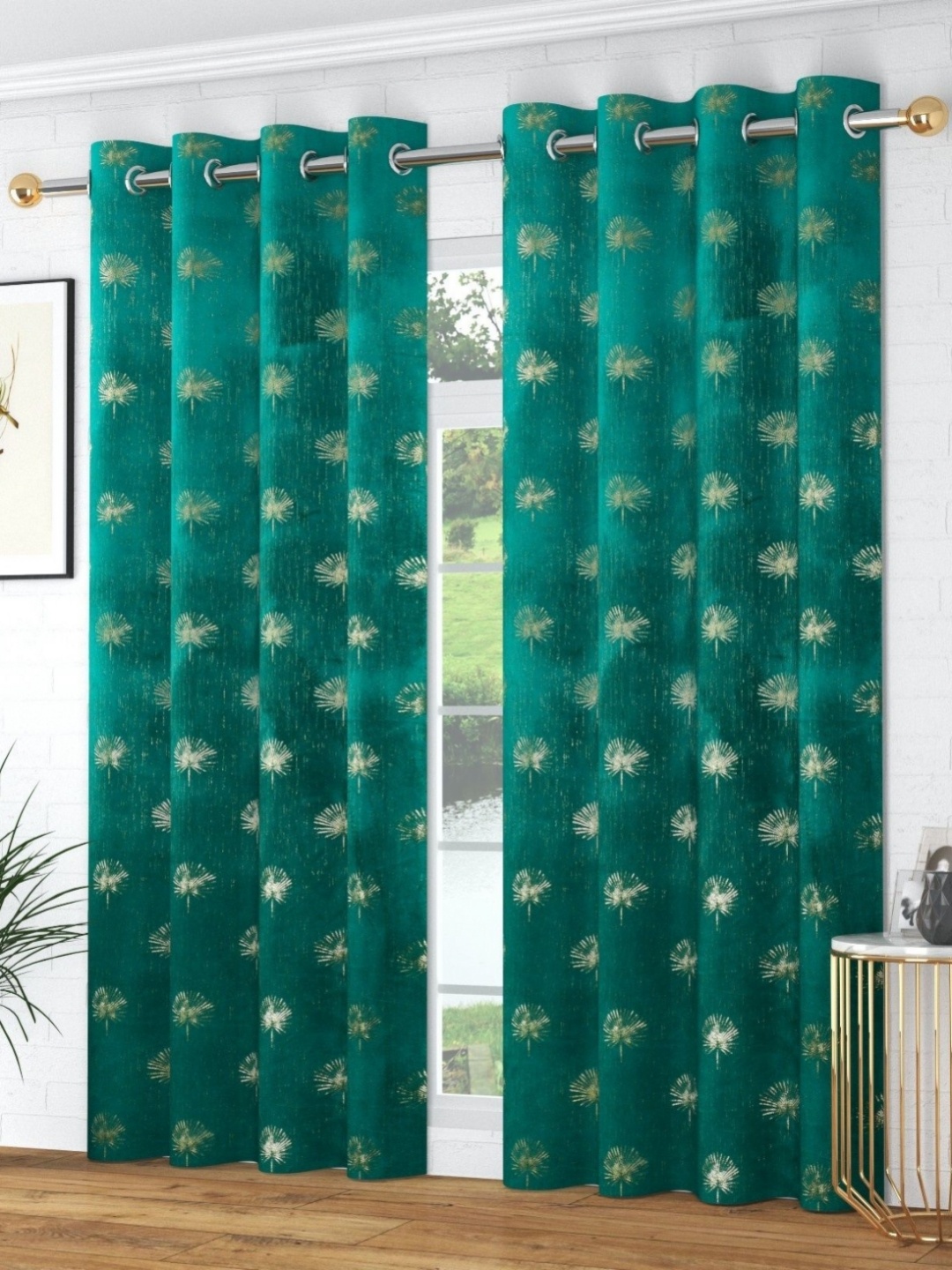 

Galaxy Home Decor Green Set of 2 Room Darkening Window Curtain