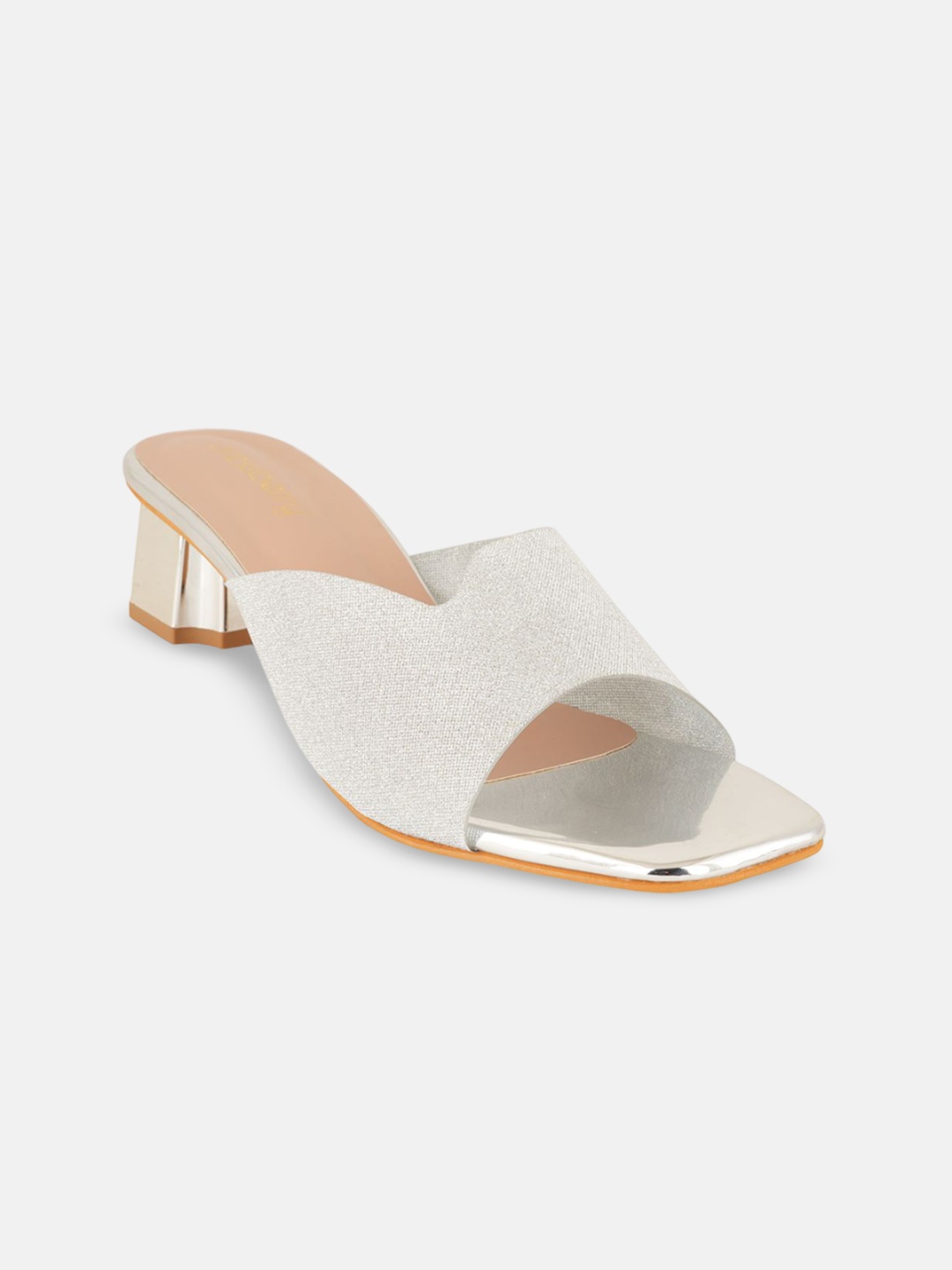 

DressBerry Women PU Block Sandals, Silver