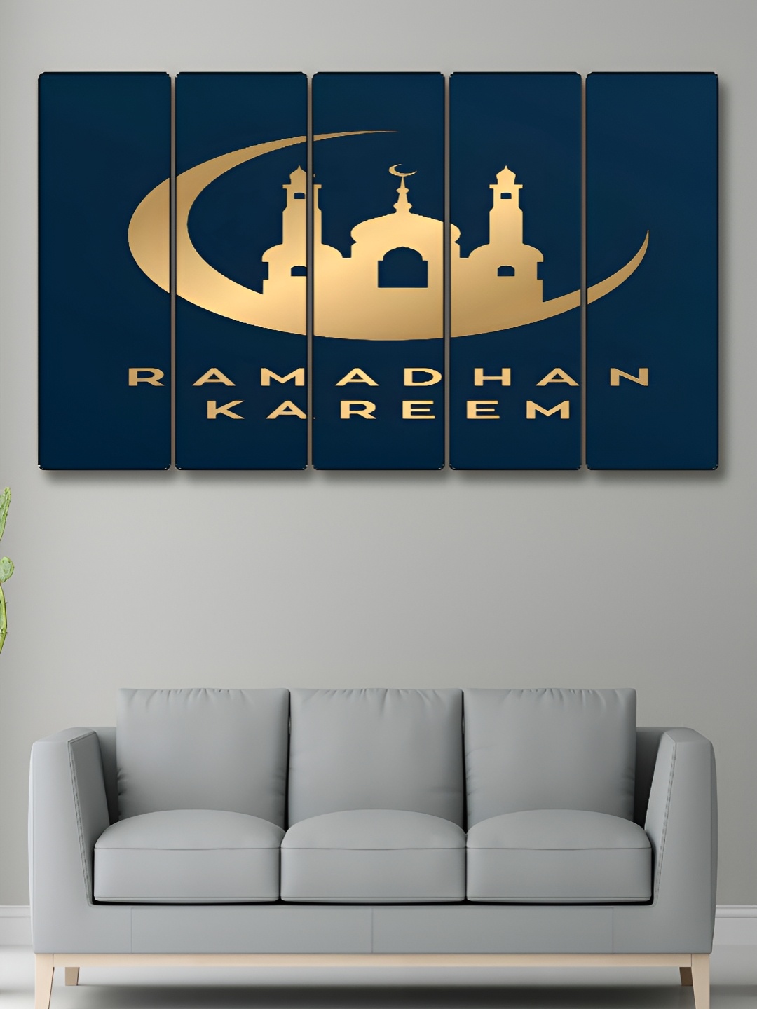 

Myntra Elegant Homes Blue & Beige 5 Pieces Islamic Religious Wall Art