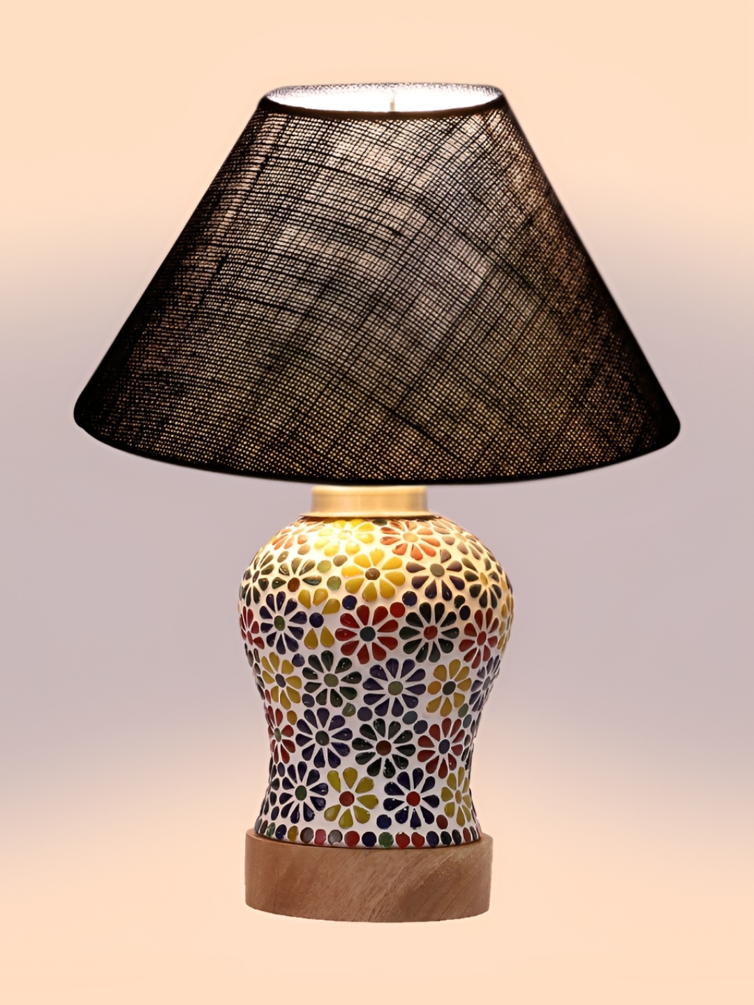 

Devansh Blue Wood Frusturical Shaped Table Lamp