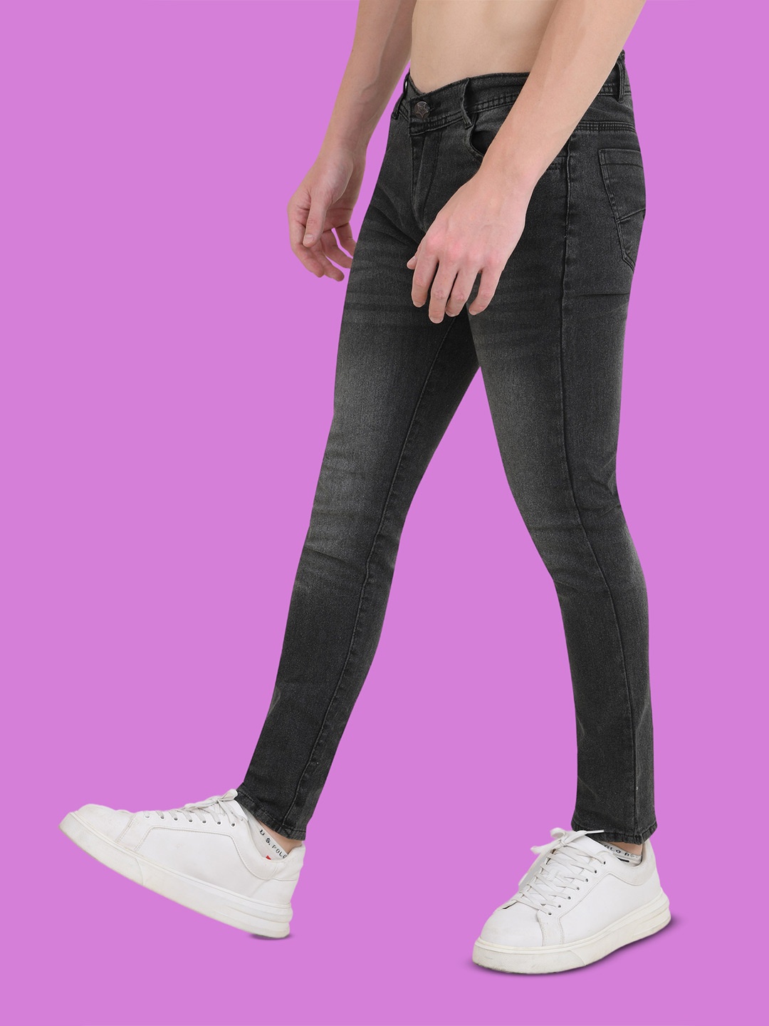 

COMFITS Men Classic Mid-Rise Clean Look Light Fade Stretchable Jeans, Grey