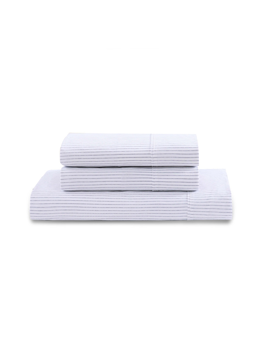 

LANE LINEN Blue & White Striped 144 TC King Bedsheet with 2 Pillow Covers