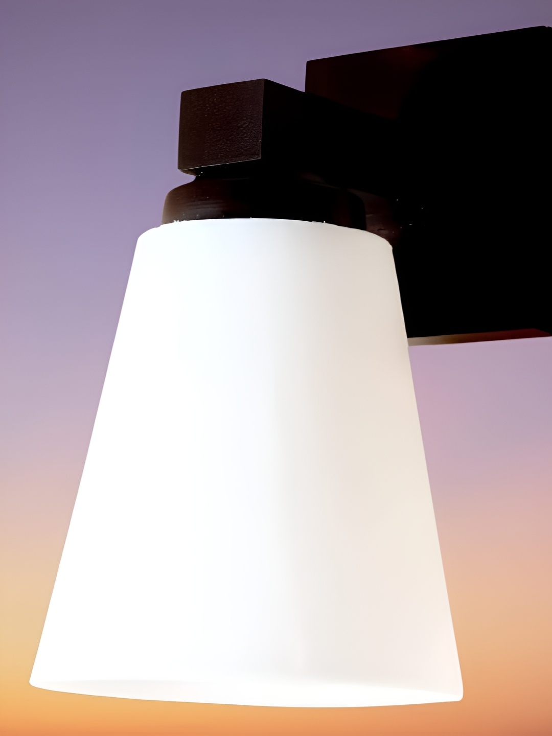 

KINIS Brown & White Wooden Frustum Shaped Wall Lamp