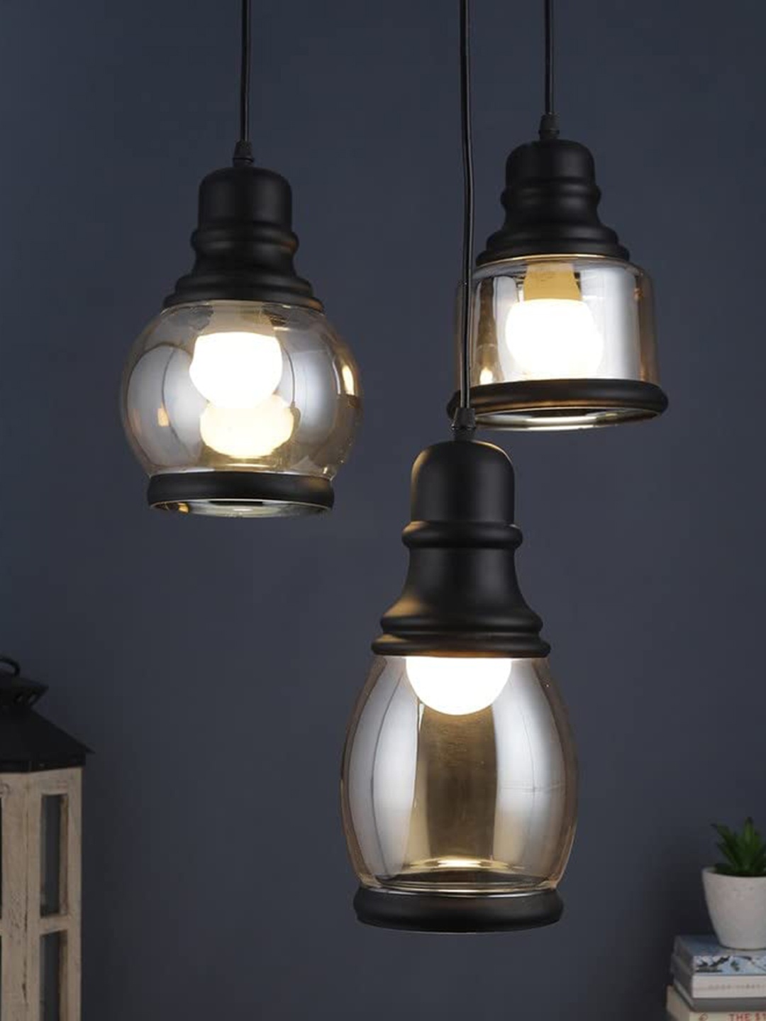 

GAUVIK Black Glass Ceiling Lamp