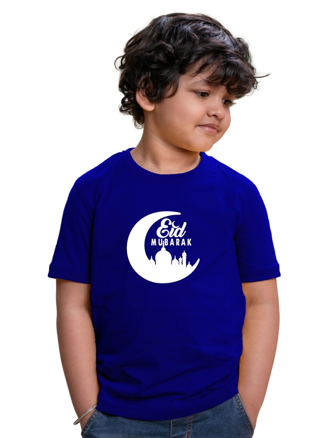 

Chombooka Kids Graphic Printed Round Neck Cotton T-shirt, Blue