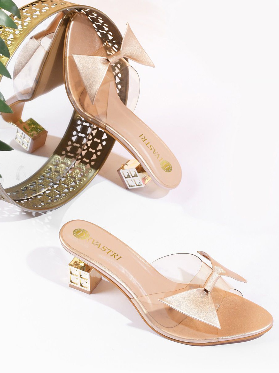 

DIVASTRI Women Open Toe Block Heel Sandals, Beige