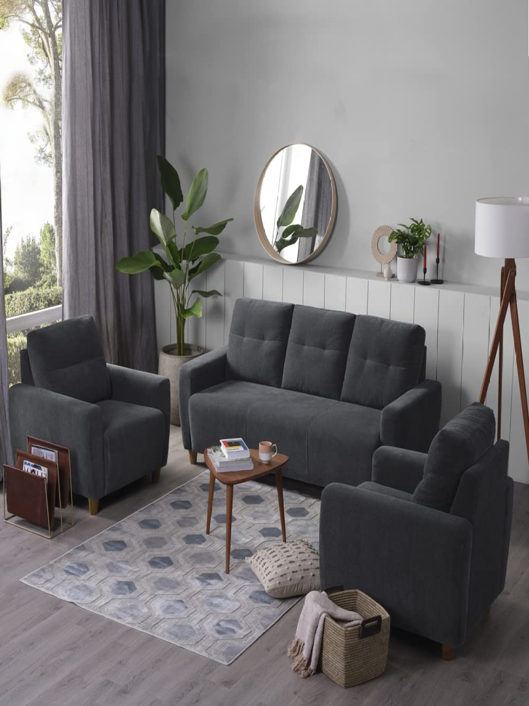 

Sleepyhead Yolo 5 Seater Sofa Set Fabric Sesame Grey 5 To 6 Person Sofa