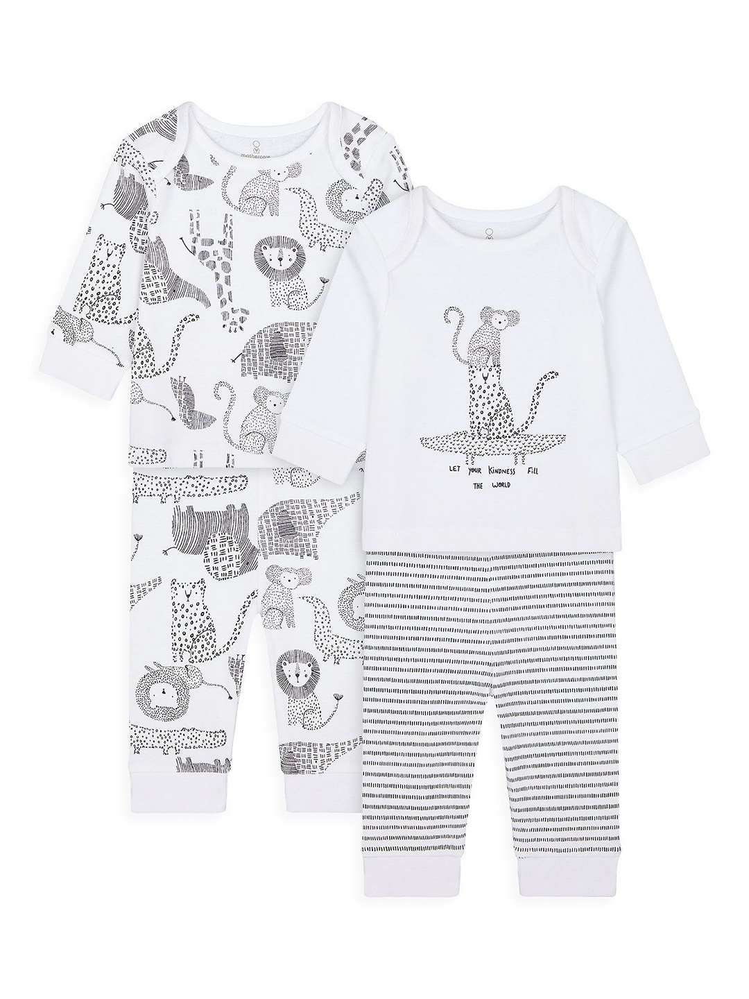 

mothercare Boys Pack Of 2 Printed Pure Cotton Rompers, White
