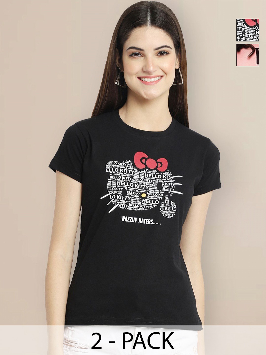 

GLOBAL NOMAD Women Typography 2 Wonder Woman Printed Applique T-shirt, Multi