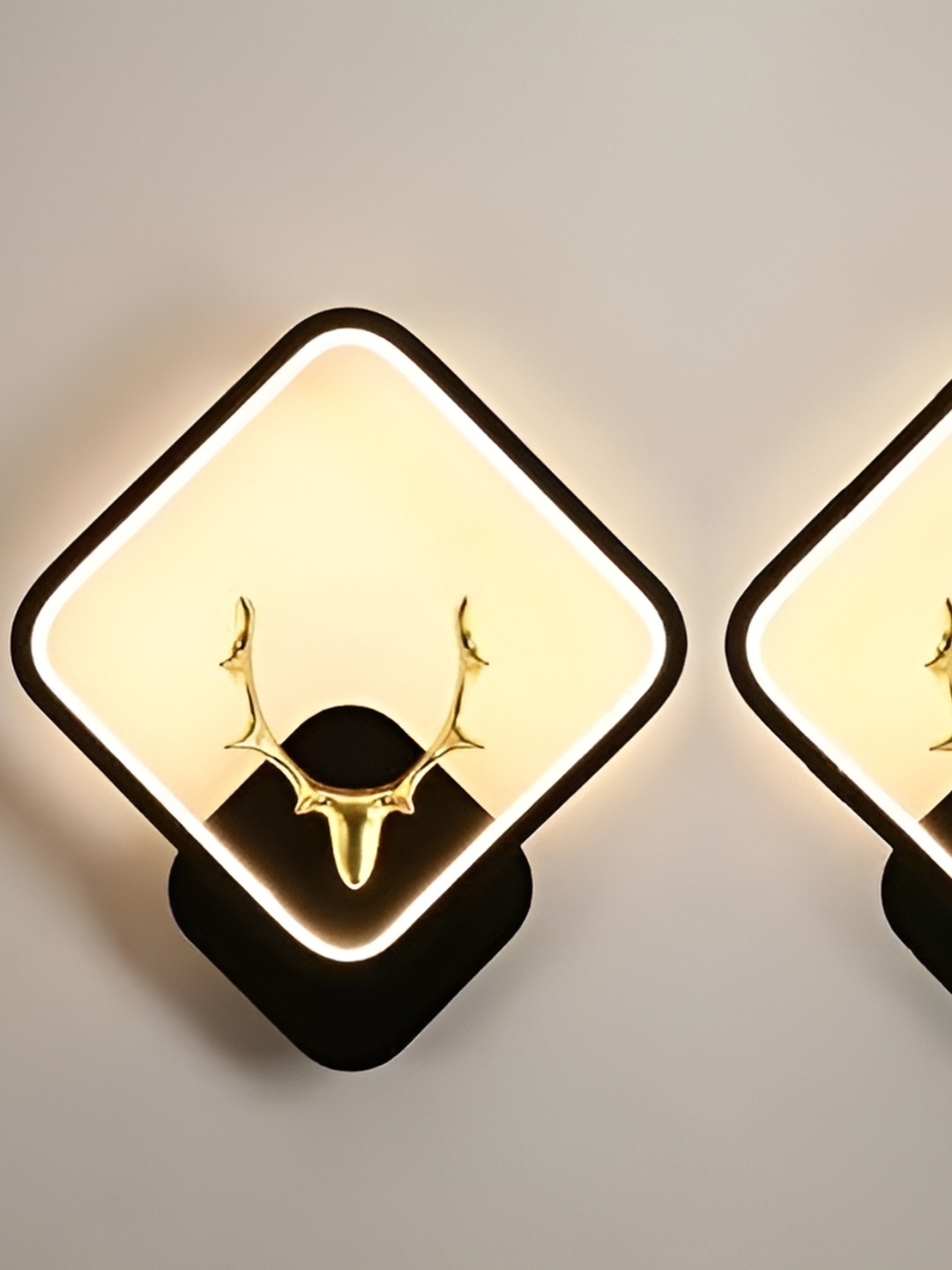 

KINIS Yellow & White 2 Pieces Printed Acrylic Square Wall Lamps