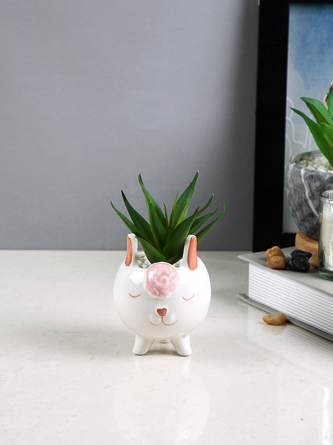 

TAYHAA White 1 Pieces Succulent Artificial Plant With Pot