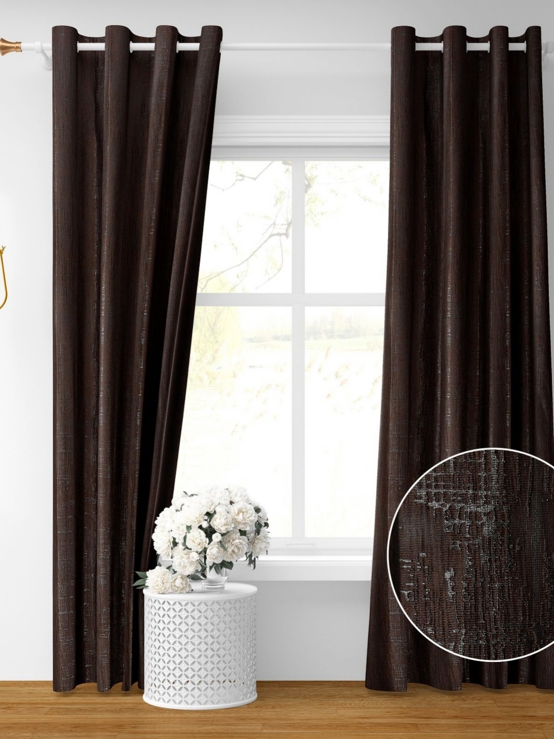 

Galaxy Home Decor Coffee Brown Set of 2 Room Darkening Window Curtain