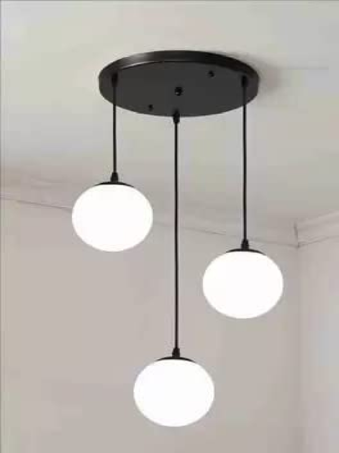 

GAUVIK White & Black Glass Ceiling Lamp