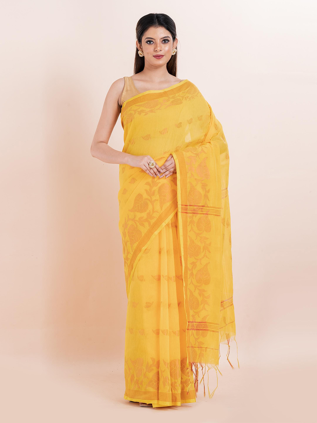 

PUKU Ethnic Motifs Saree, Yellow