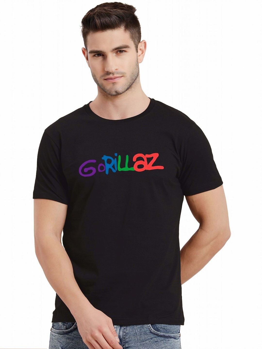 

THE BEETEL HOUSE Men Graphic Printed Round Neck Cotton T-shirt, Black