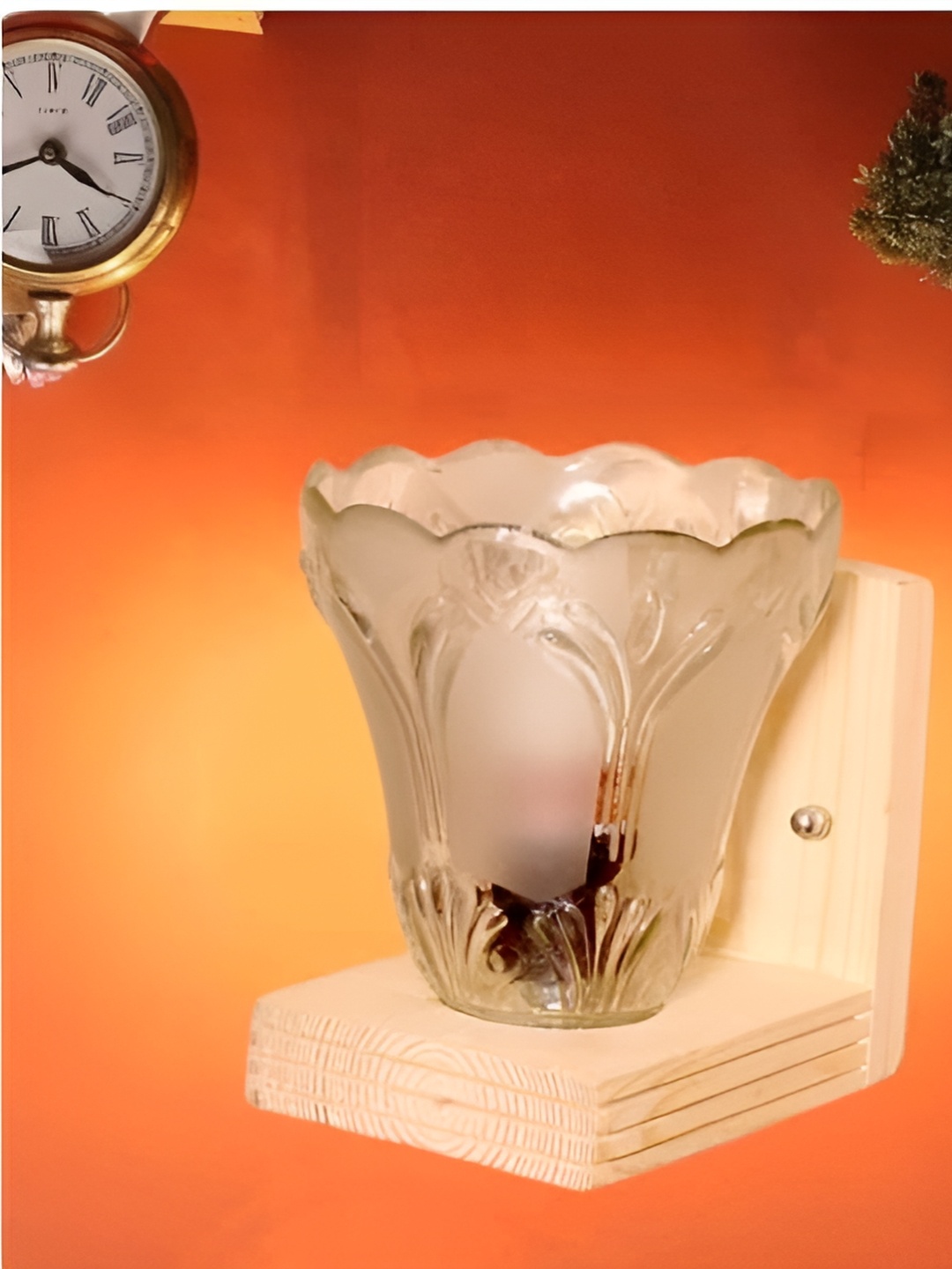 

KINIS Beige & Transparent Wood Bell Shaped Wall Lamp
