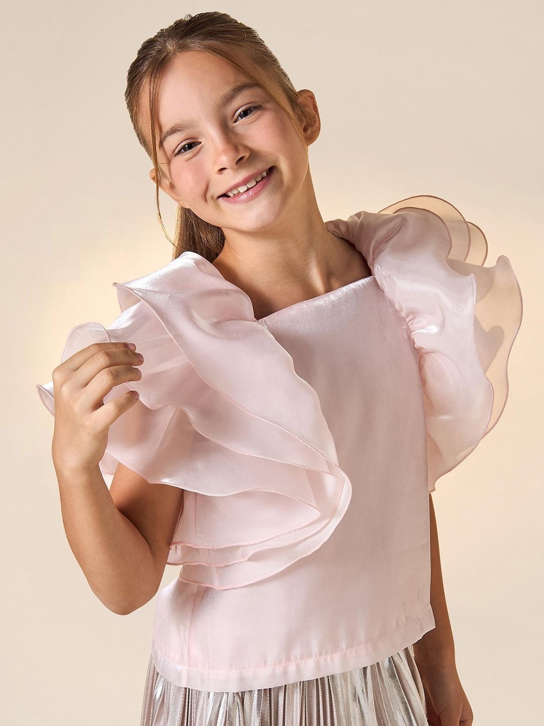 

Juniors by Babyshop Girls Square Neck Blouson Top, Pink
