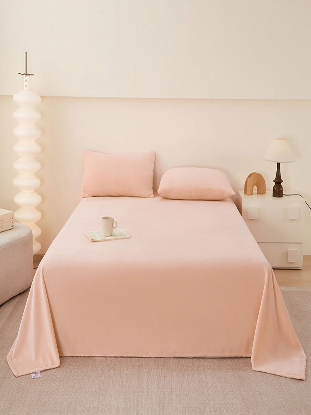 

JC HOME Pink 140 TC King Size Bedsheet Set