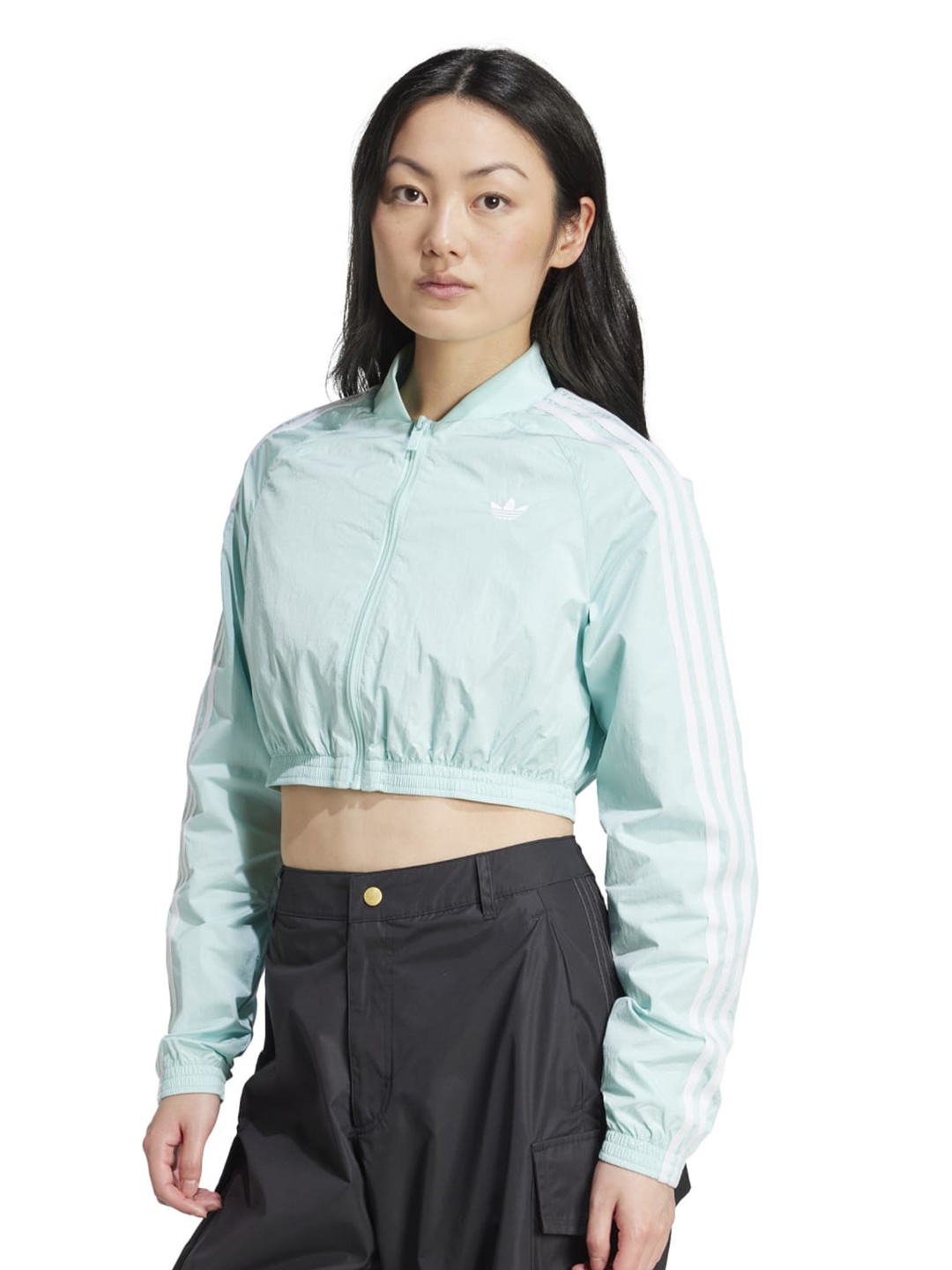

ADIDAS Originals Women Long Sleeves Training or Gym Fashion Jacket, Turquoise blue