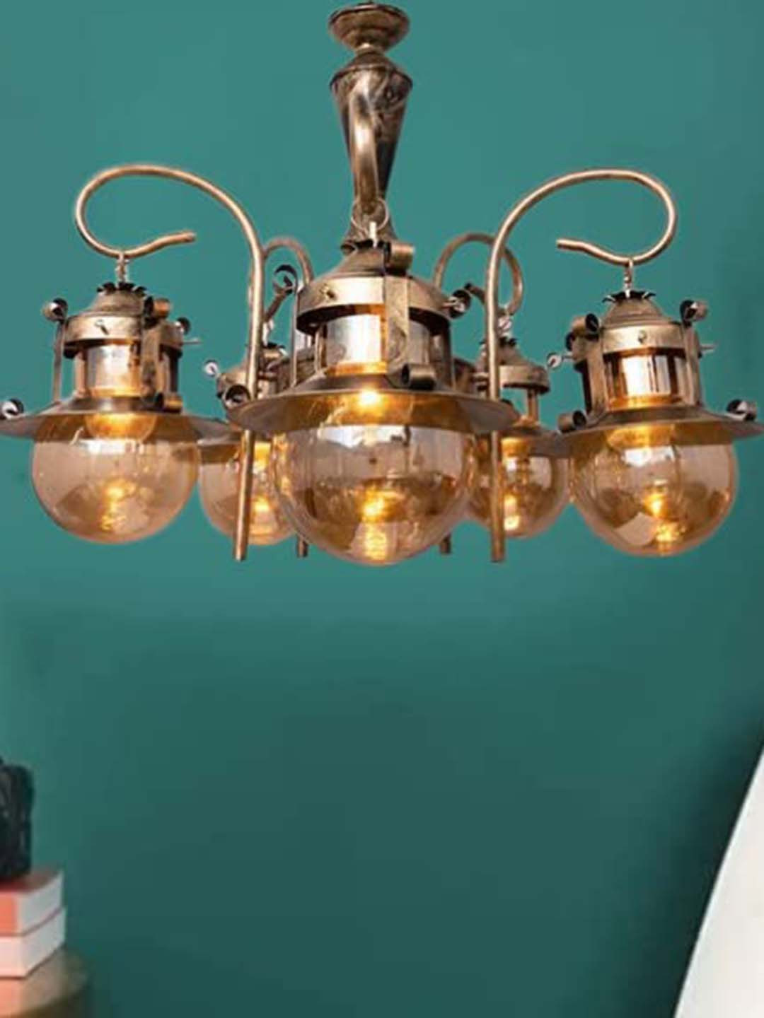 

GAUVIK Gold-Toned Glass Ceiling Lamp