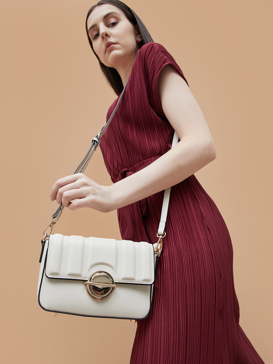 

CODE by Lifestyle PU Shopper Sling Bag, Beige