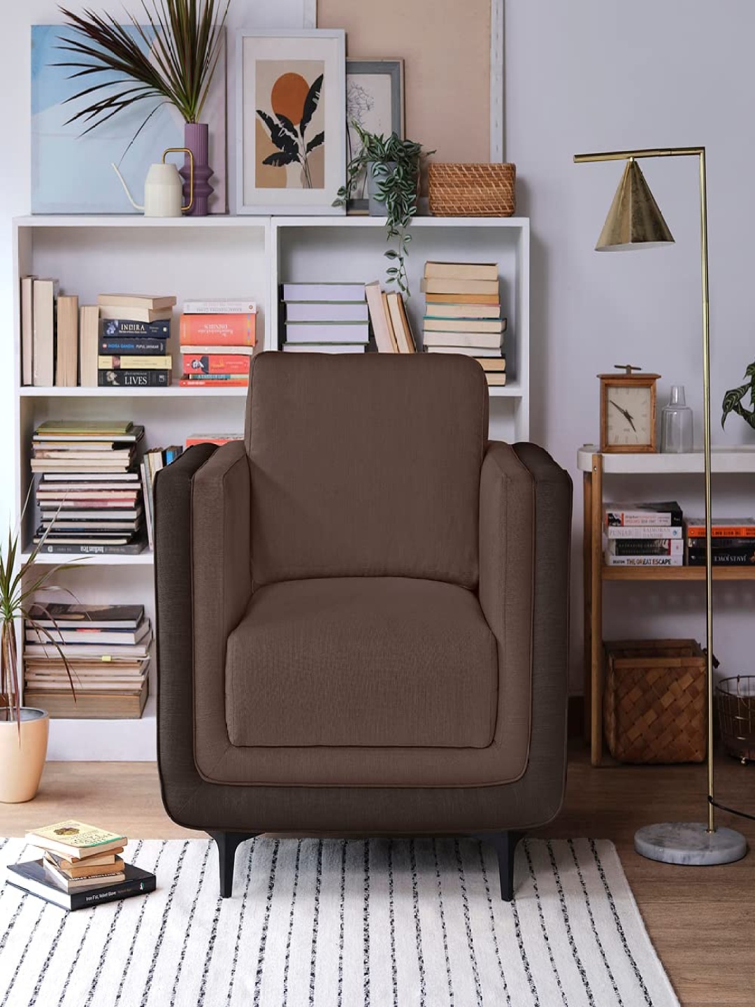 

Sleepyhead Mojo 1 Seater Dual Tone Luxury Sofa Fabric Crazy Brown