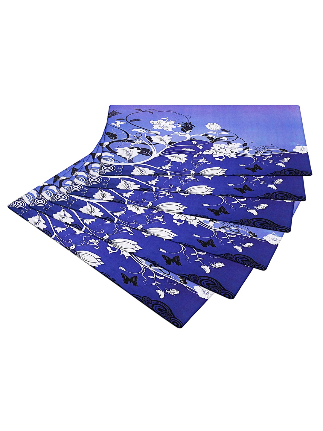 

Kuber Industries Blue 6Pcs Printed Fridge Mats