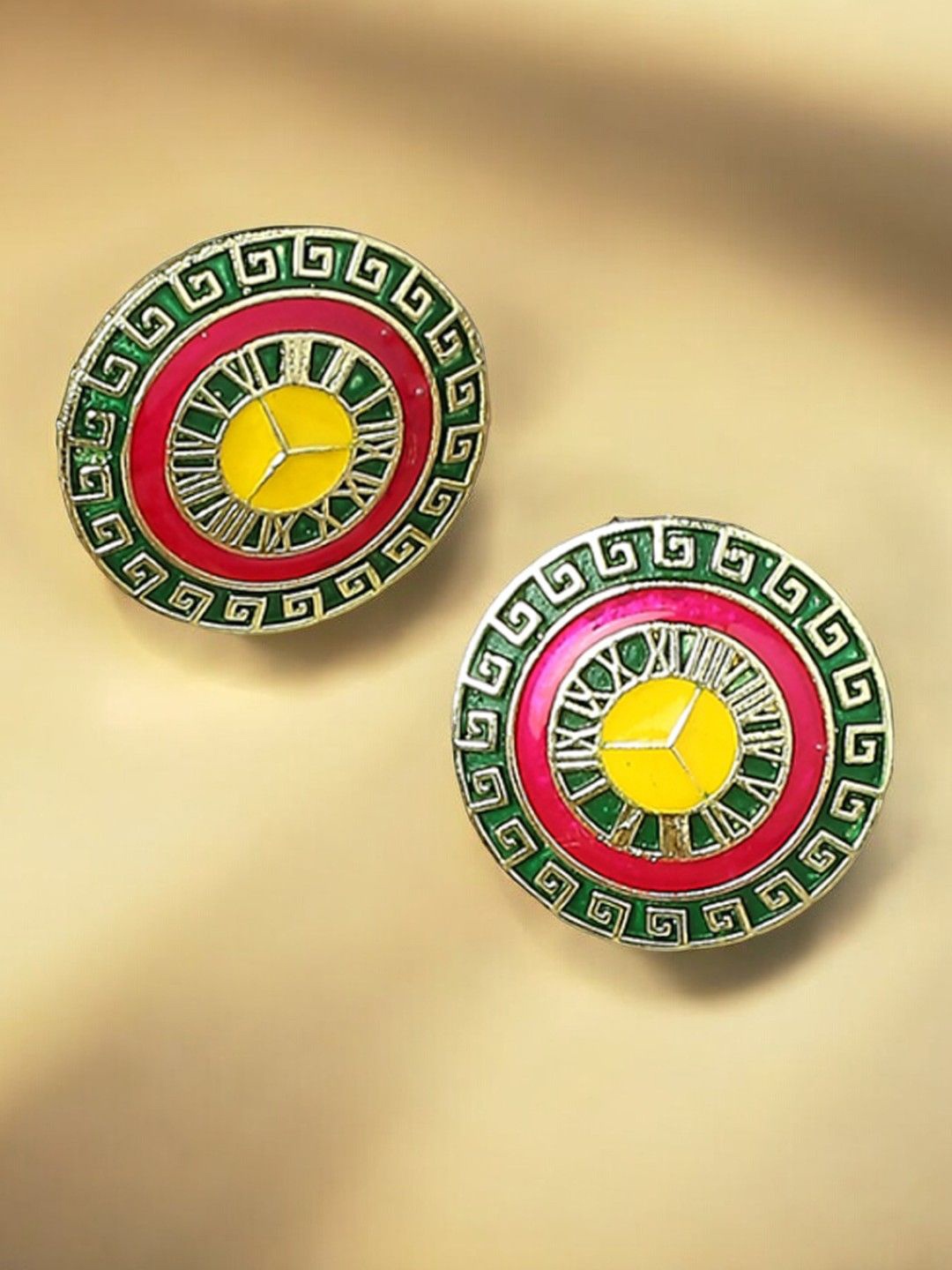 

Anouk Circular Shaped Meenakari Studs, Green