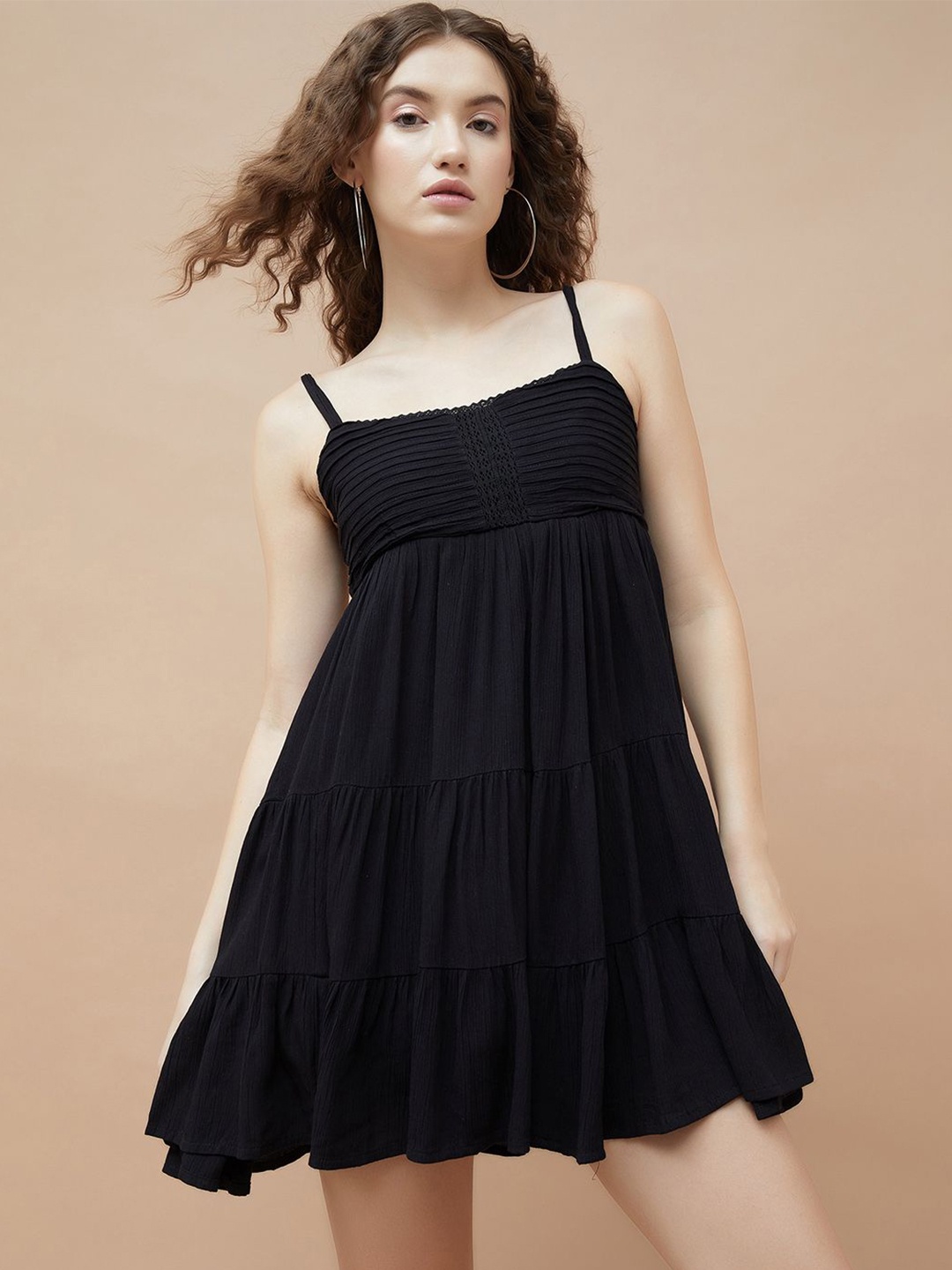 

Ginger by Lifestyle Fit & Flare Shoulder Straps Mini Dress, Black