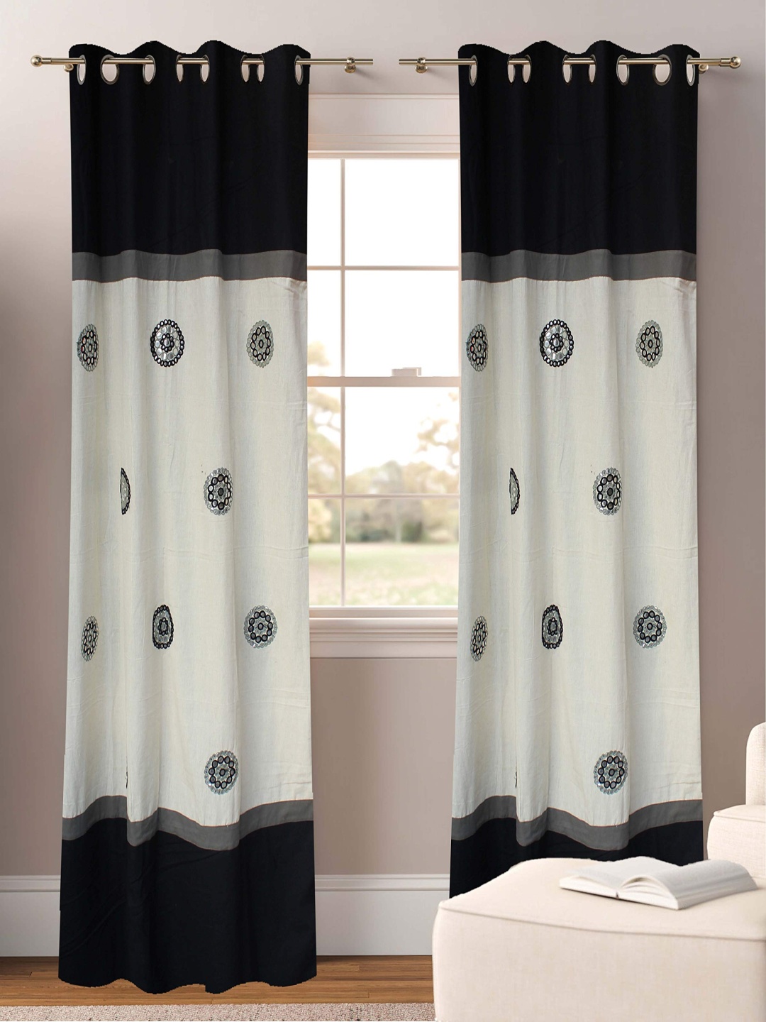 

Dekor World Multicoloured Set of 2 Door Curtain, Multi