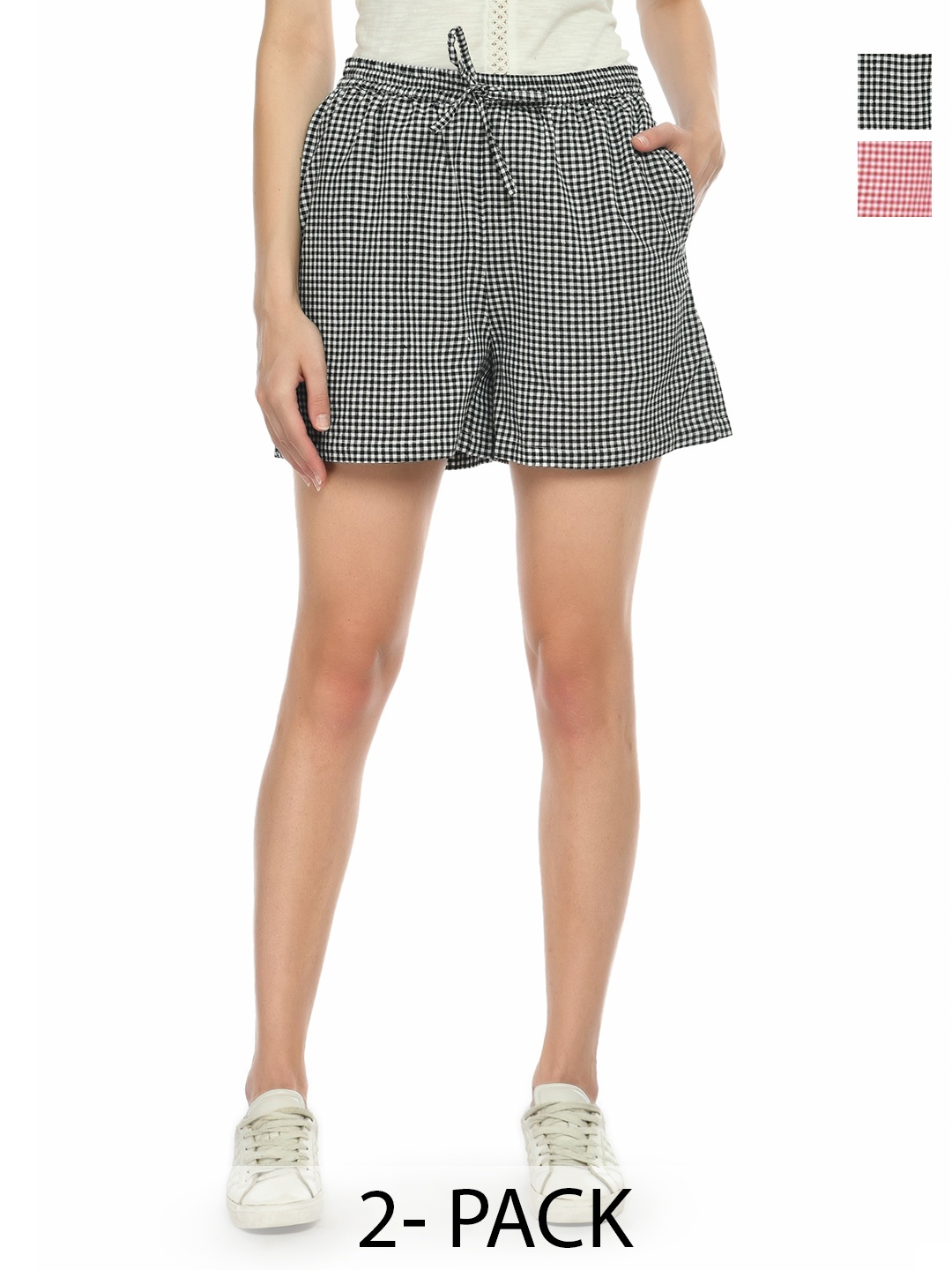 

Klart Women Checked High-Rise Technology Shorts, Multi