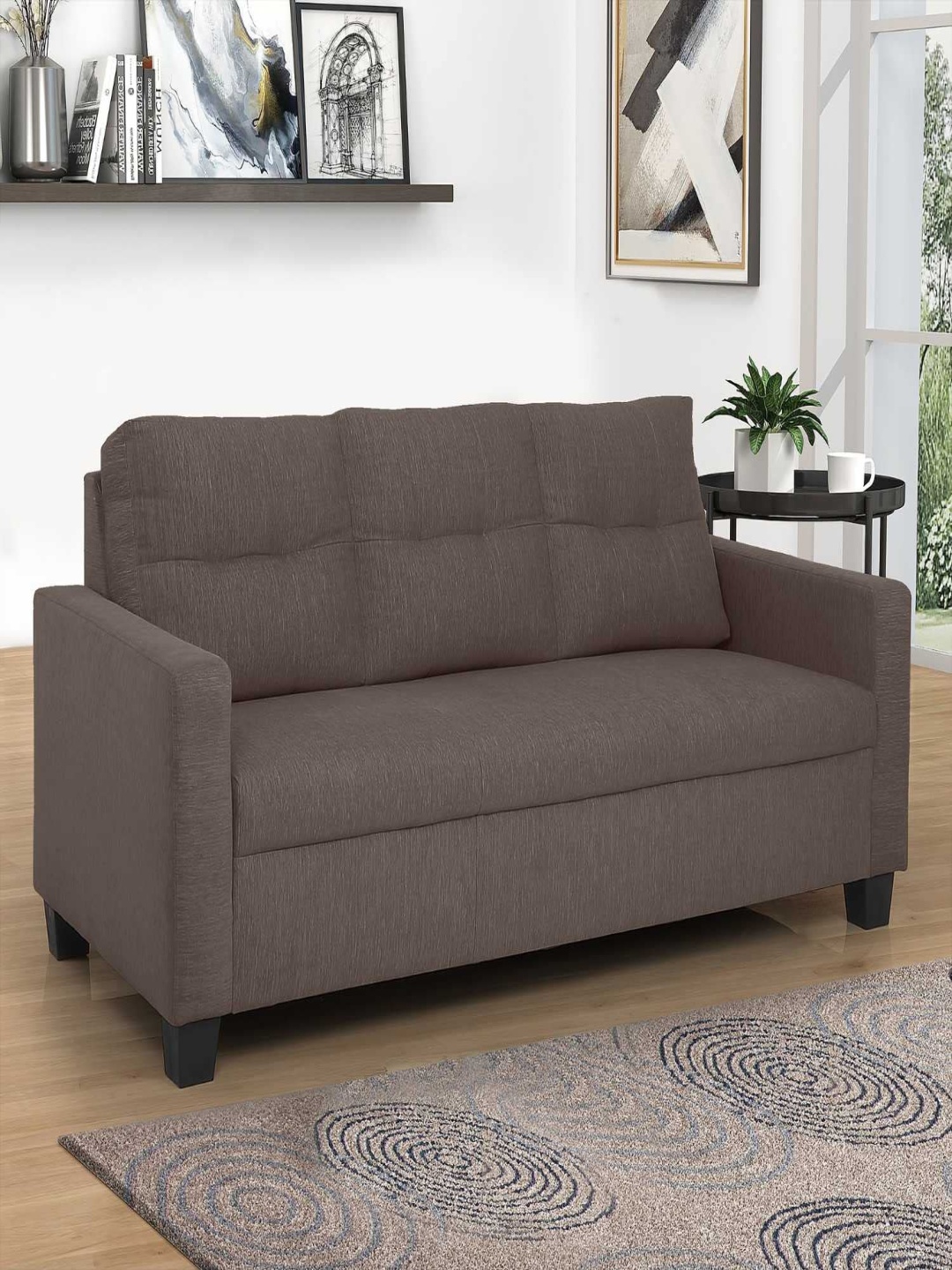 

Duroflex Ease Brown 3 Seater Fabric Sofa