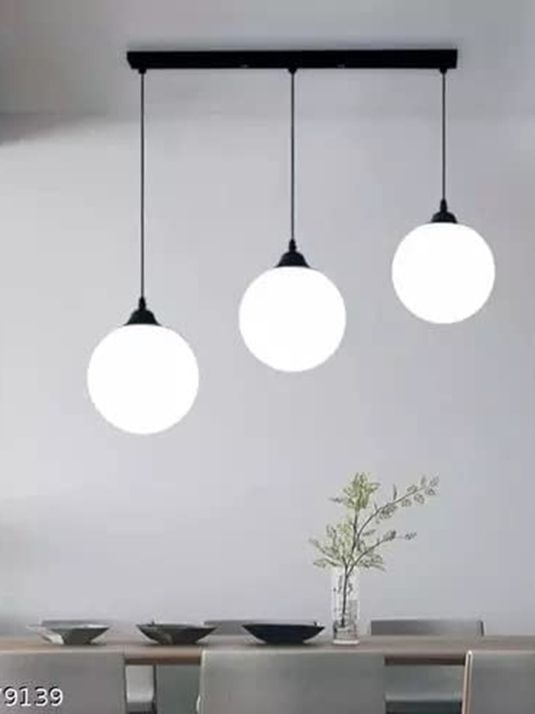 

GAUVIK Black & White Glass Ceiling Lamp