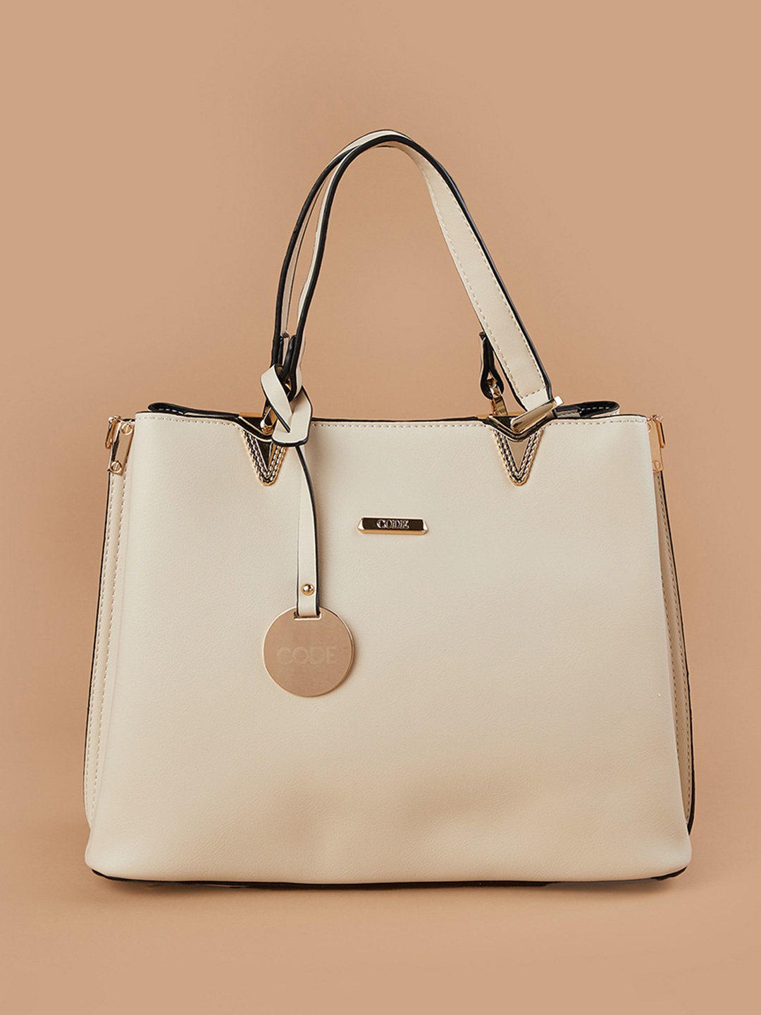 

CODE by Lifestyle PU Structured Handheld Bag, Beige