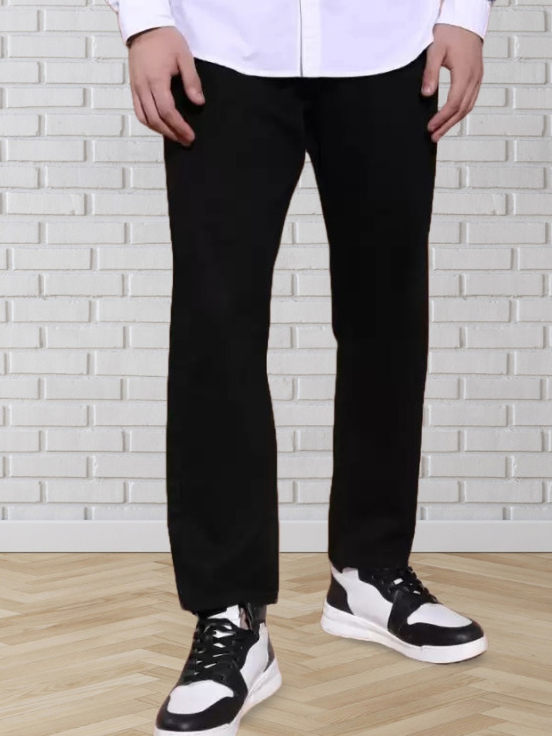 

COMFITS Men Classic Regular Fit Mid-Rise Stretchable Jeans, Black