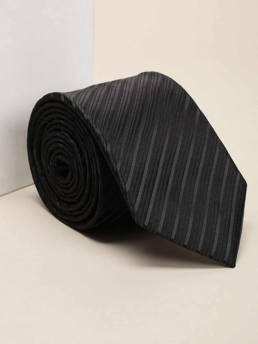 

Louis Philippe Men Striped Fashion Ties, Black