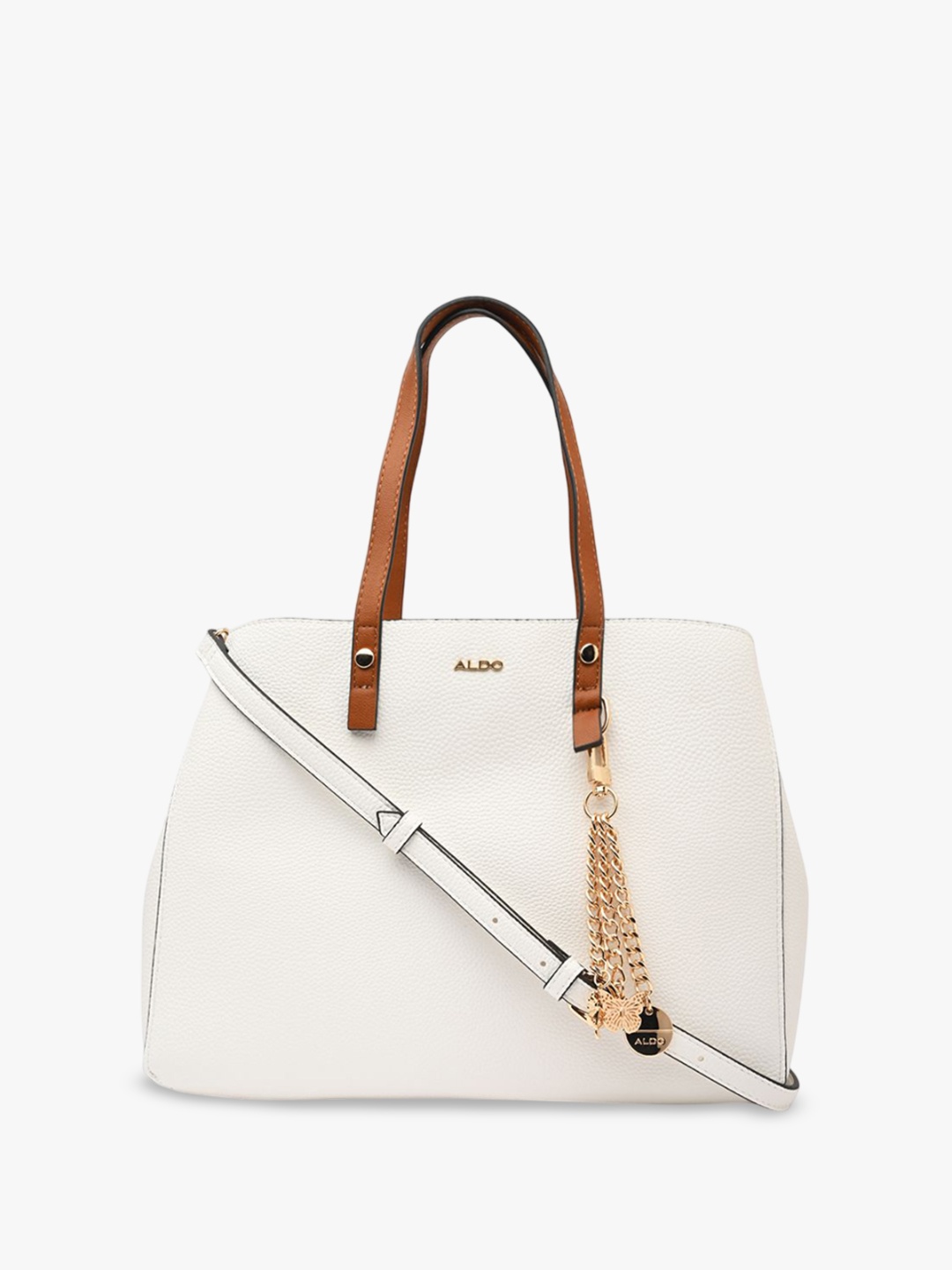 

ALDO Women BILGG Textured Structured Shoulder Bag, White