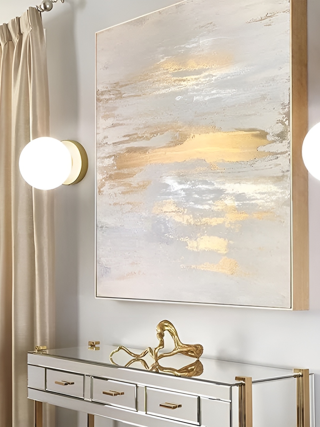 

KINIS Gold-Toned & White Metal Spherical Shaped Wall Lamp