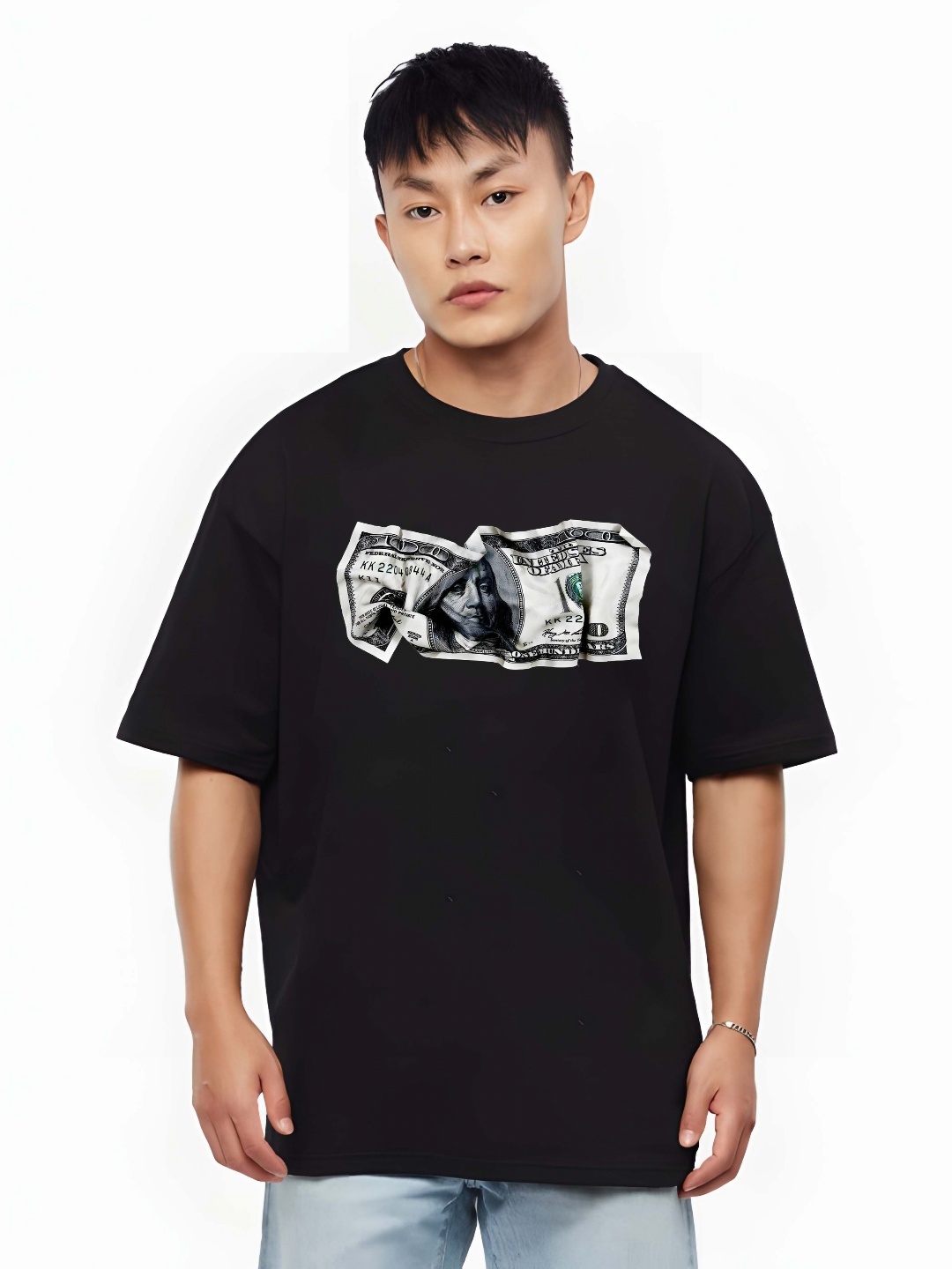 

THE BEETEL HOUSE Men Drop-Shoulder Sleeves T-shirt, Black