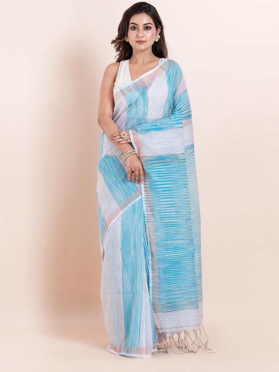 

PUKU Woven Design Saree, Blue