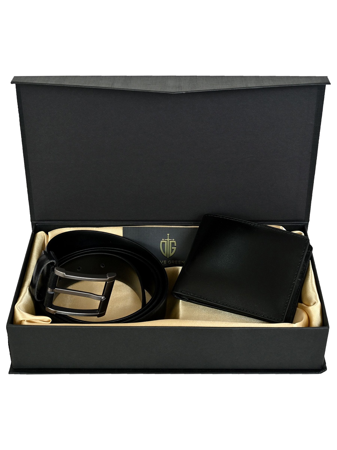 

HOUSE OF OLIVEGREEN Men Accessory Gift Set of Wallet and Belt, Black