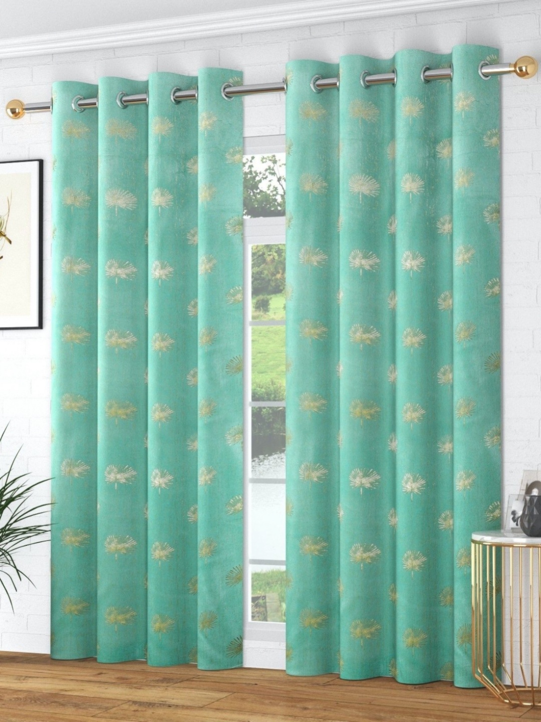 

Galaxy Home Decor Green Set of 2 Room Darkening Window Curtain