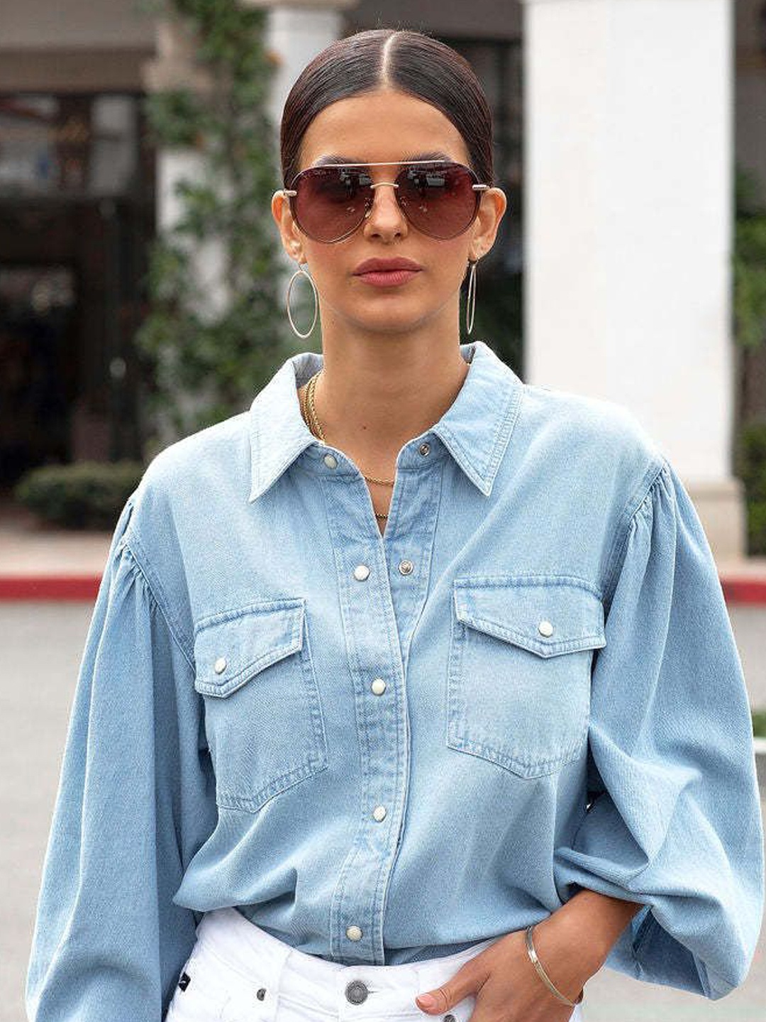 

StyleCast Women Regular Fit Spread Collar Solid Cotton Casual Shirt, Blue