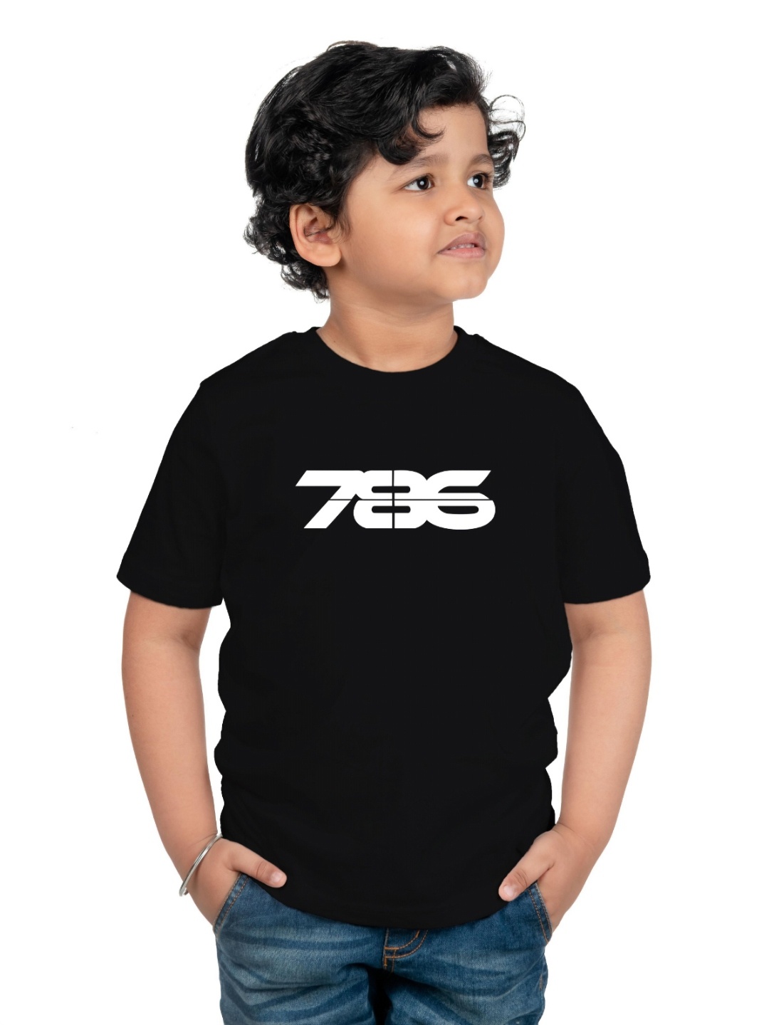 

Chombooka Kids Typography Printed Round Neck Cotton T-shirt, Black