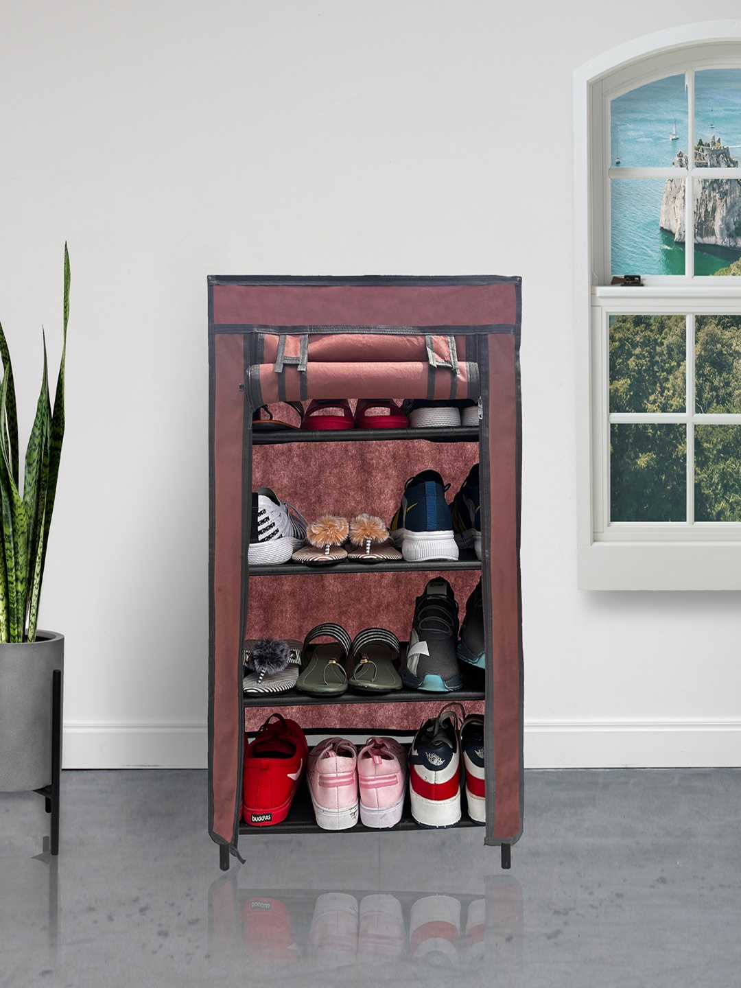 

Rmerchants Brown Stainless Steel 4 Shelves Shoe Rack