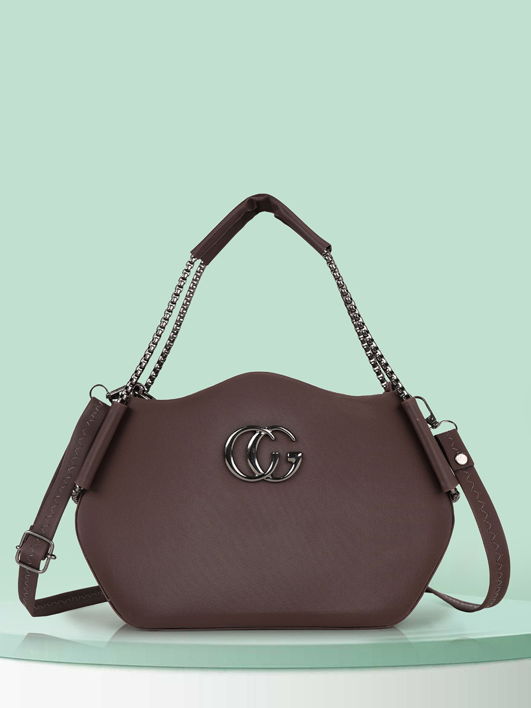 

STARWINGS Women Structured Solid Sling Bag, Brown