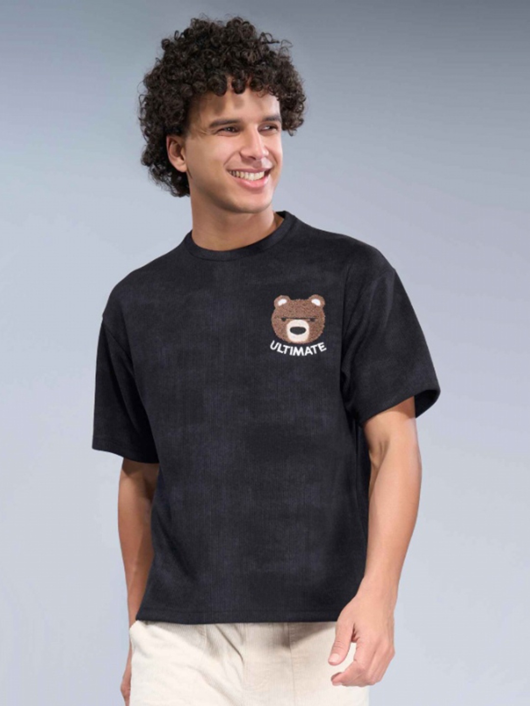 

MAXZONE Men Cotton Hue T-Shirt, Black