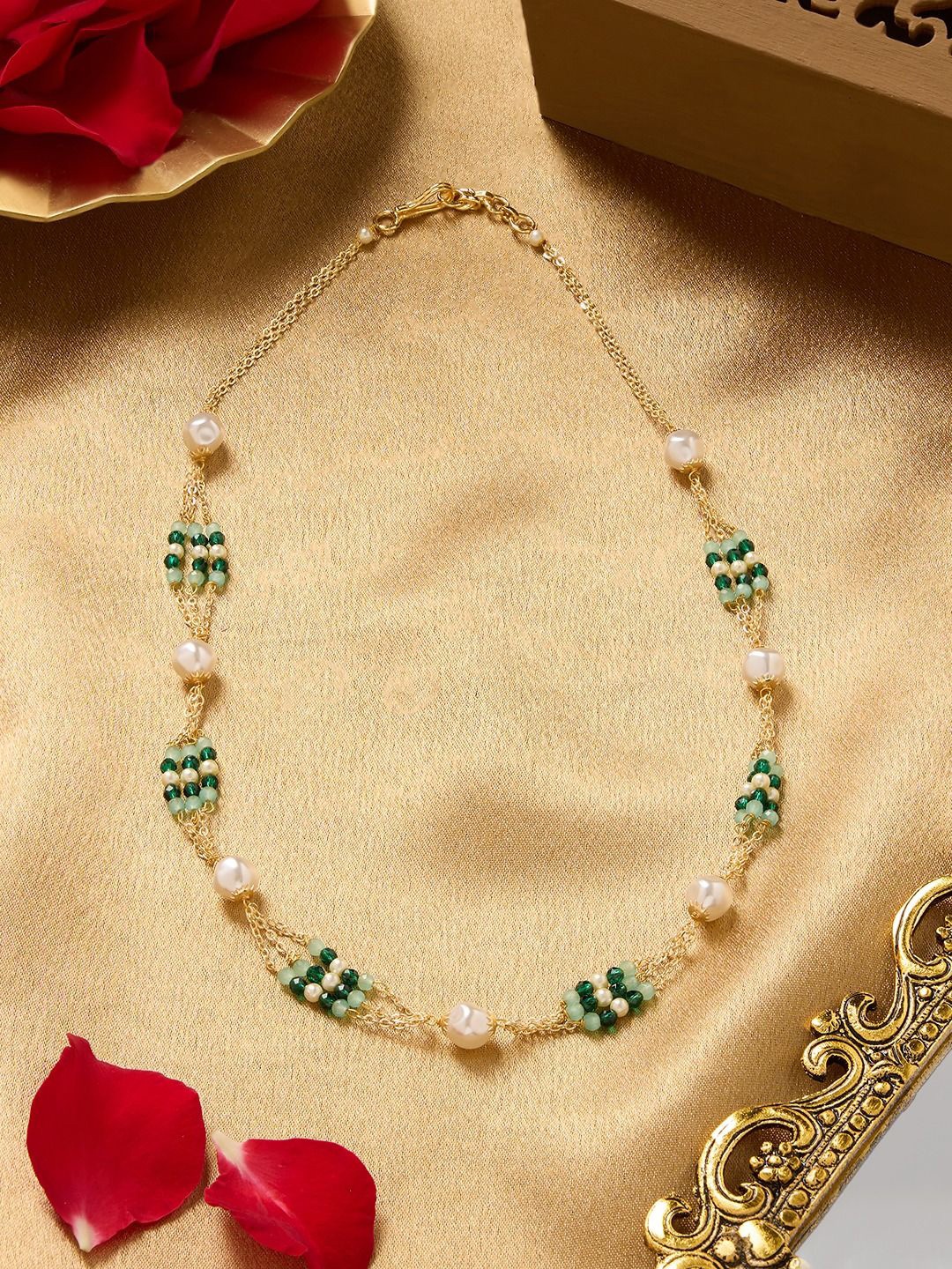 

Zaveri Gold-Plated Multistrand Pearls Necklace